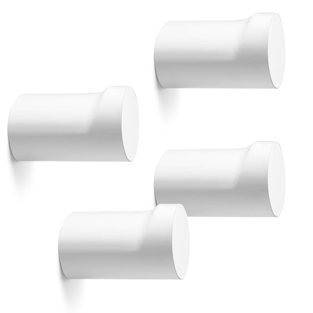 Ganchos de pared bsdonte Wood, paquete de 4 percheros decorativos blancos