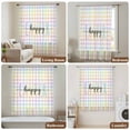 thumbnail image 6 of Easter Sheer Curtains 63 Inches Long, Colorful Checkered Plaid Spring Gingham Textured Light Filering Curtains, Breathable Simi Curtain Privacy Drapes for Living Room Bedroom Window Treatment, 6 of 9