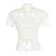 thumbnail image 4 of Top de manga corta de malla para mujer - Blusa transparente con cuello alto y bordado de lunares - Camiseta versátil informal/de fiesta - Tallas S-XL, 4 of 5