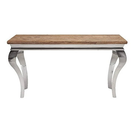 Splendid Bailey Stainless And Wood Console Table
