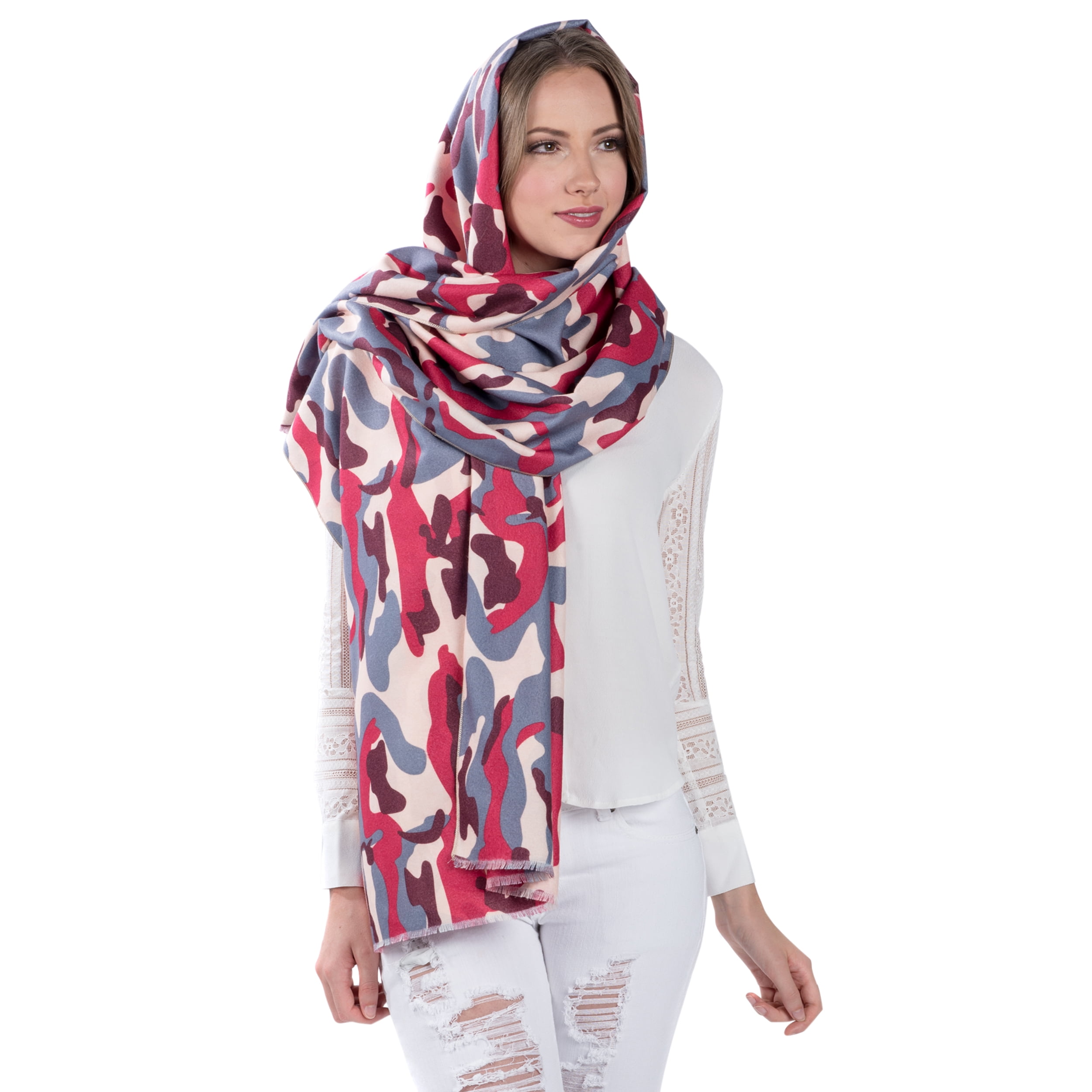 Women's Adult Warm Woolen Weave Sleeve Edge Scarf Wrap