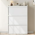 thumbnail image 2 of Shoe Cabinet with 3 Flip Drawers, Modern Shoe Storage for Entryway, Wooden Shoe Organizer Cabinet with Adjustable Shelf, Hidden Shoe Rack for Hallway, Living Room, Natural, 2 of 9