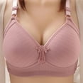 thumbnail image 2 of Penkiiy Women Bras Women's Bra Wire Free Underwear OnePiece Bra Everyday Underwear Bras Hot Pink Bras, 2 of 3