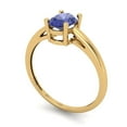 thumbnail image 2 of 1 ct Oval Cut Simulated Tanzanite Solitaire Engagement Ring for Women in 18K Yellow Gold, 2 of 5
