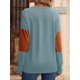 thumbnail image 5 of Blusas Elegantes e Informales para Mujer, con Bloques de Color, de Larga y Cuello en V, para Otoño. Azul L, 5 of 6