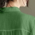 thumbnail image 5 of BUIGTTKLOP Cotton Linen Button down Shirts for Women Short Sleeve Shirts Collared Summer Beach Tops, 5 of 6
