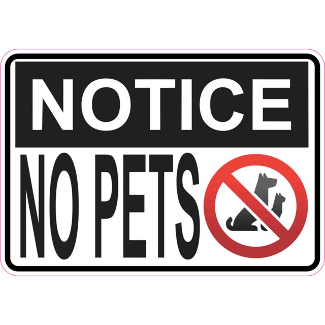 5in x 3.5in No Pets Sticker Vinyl Sign Business Door Signs Animal