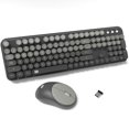 thumbnail image 1 of FOPETT Clavier et Souris Sans Fil Combo - Souris et Clavier Colorés Mignons 2.4G Pleine Taille avec 104 Touches Rondes Machine à Écrire Rétro, 1 of 7