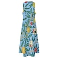 thumbnail image 5 of Fruit Print Dress Green Leaves Kawaii Maxi Dress Street Fashion Casual Long Dresses Womens Sleeveless Custom Big Size Vestidos, 5 of 7