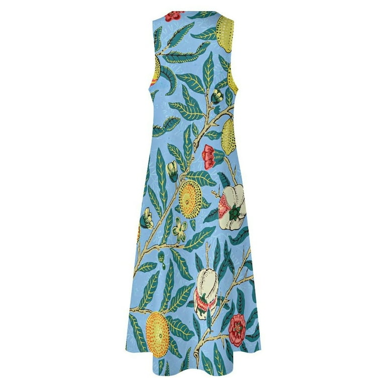 kawaii maxi dress Fruit Print Dress Green Leaves Kawaii Maxi Dress Street Fashion Casual Long  Dresses Womens Sleeveless Custom Big Size Vestidos