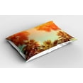 thumbnail image 2 of Ambesonne Tropical Pillow Sham 2 Pack, Rest Under Trees, 26"x20", Orange Green, 2 of 3