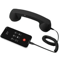Retro Phone Handset, 2026 New Retro Phone Handset for iPhone, Type-C Retro Telephone Wired Handsets Style Landline Handle Receiver for Cell Mobile Video Conferences, Calls, Meetings(Black)