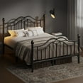 thumbnail image 2 of E-Ser Full Size Metal Platform Bed Frame,Modern Headboard And Footboard,Adequate Under Bed Storage,No Box Spring Needed,Black, 2 of 9