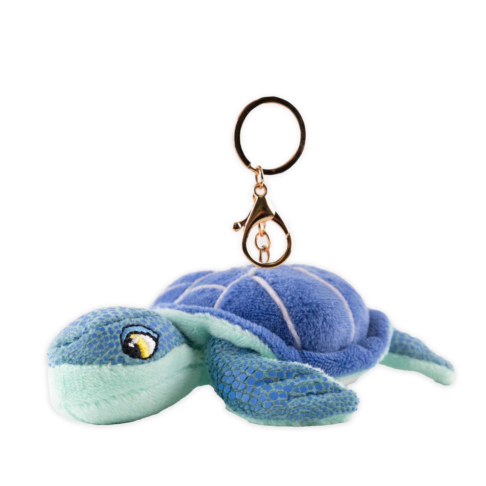 Key Chain Plush Honu Turtle Blue 4.4" W x 2.2" H