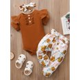 thumbnail image 2 of Dooleck Baby Clothes Ribbed Bodysuit Jogger Pants Female Infant Outfit Sleepwear, 2 of 6