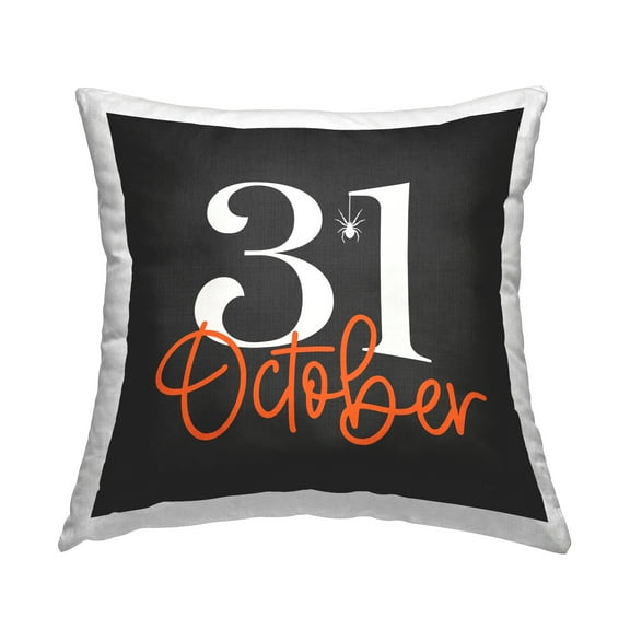 Stupell Industries 31 October Halloween Spider Printed Throw Pillow Design by Lux   Me Designs