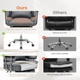 thumbnail image 6 of Primy High Back Office Chair, Big and Tall PU Leather Executive Chair with Footrest – Ergonomic Reclining Computer Desk Chair, High-Density Foam, Heavy Duty Swivel Rolling Chair, Gray, 6 of 9