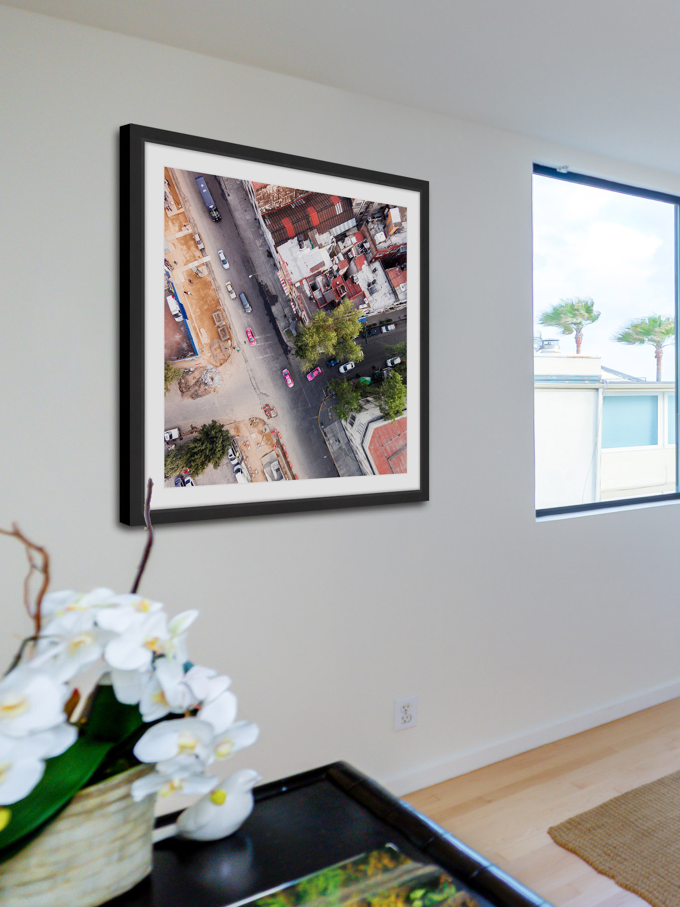 "Pink Cars" Framed Painting Print