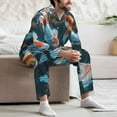 thumbnail image 7 of Fotbe Cute Koi Fish Serenity Pattern Long Sleeve Pajama Set for Men,Sleepwear Set,2-piece Loungewear Set,Soft PJs Comfy Nightwear with Pockets-Small, 7 of 7