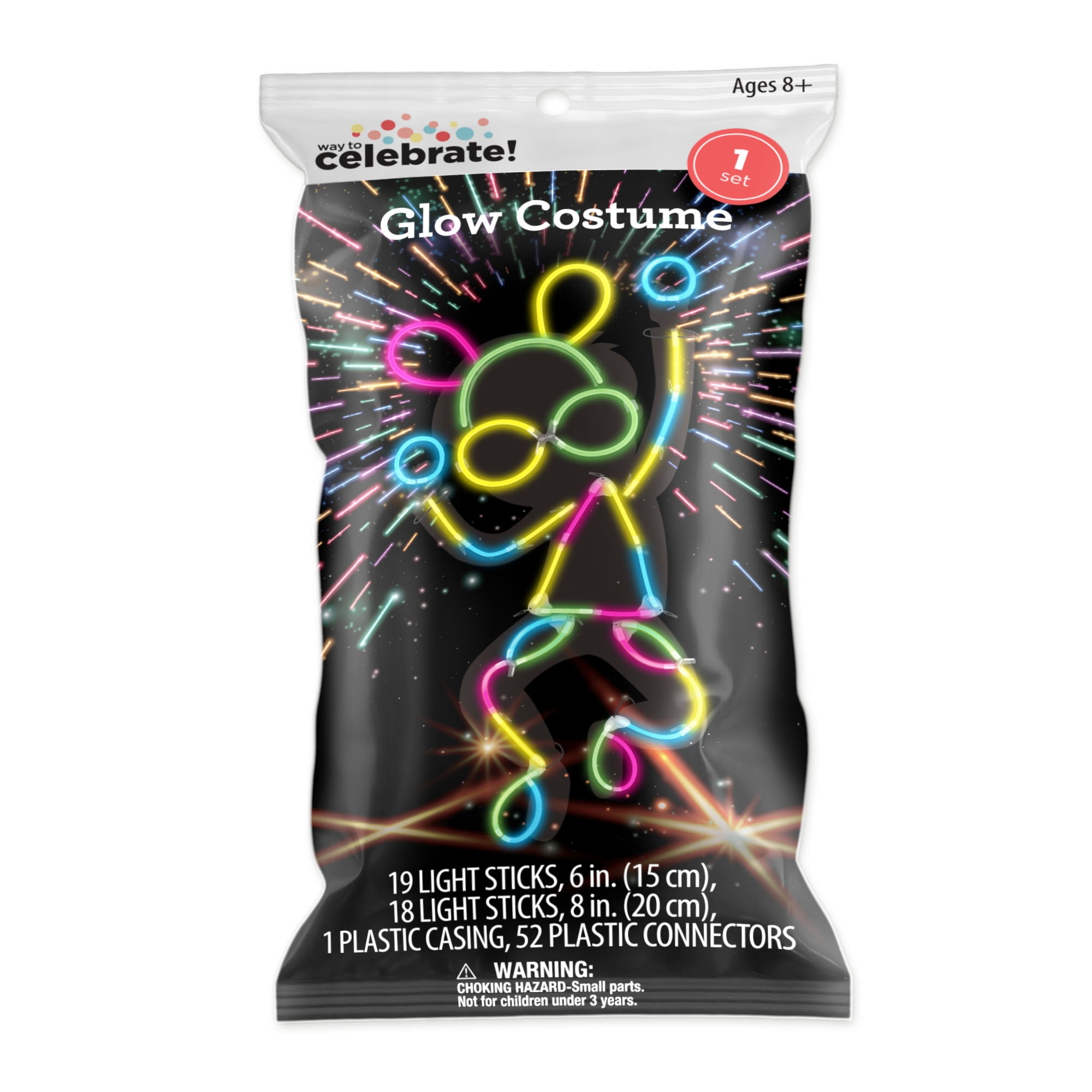 Way To Celebrate! 1ct Multi-color Plastic Glow Costume Set