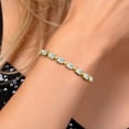thumbnail image 3 of Gem Stone King 18K Yellow Gold Plated Silver Simulated White Opal Tennis Bracelet for Women (8.00 Cttw, Gemstone October Birthstone, Oval Cabochon 7X5MM, Fully Adjustable up to 9 inch), 3 of 6