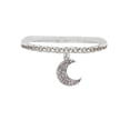 thumbnail image 4 of Women Silver Metal Chain Boot Bracelet Shoe Charm Jewelry Half Moon, 4 of 9