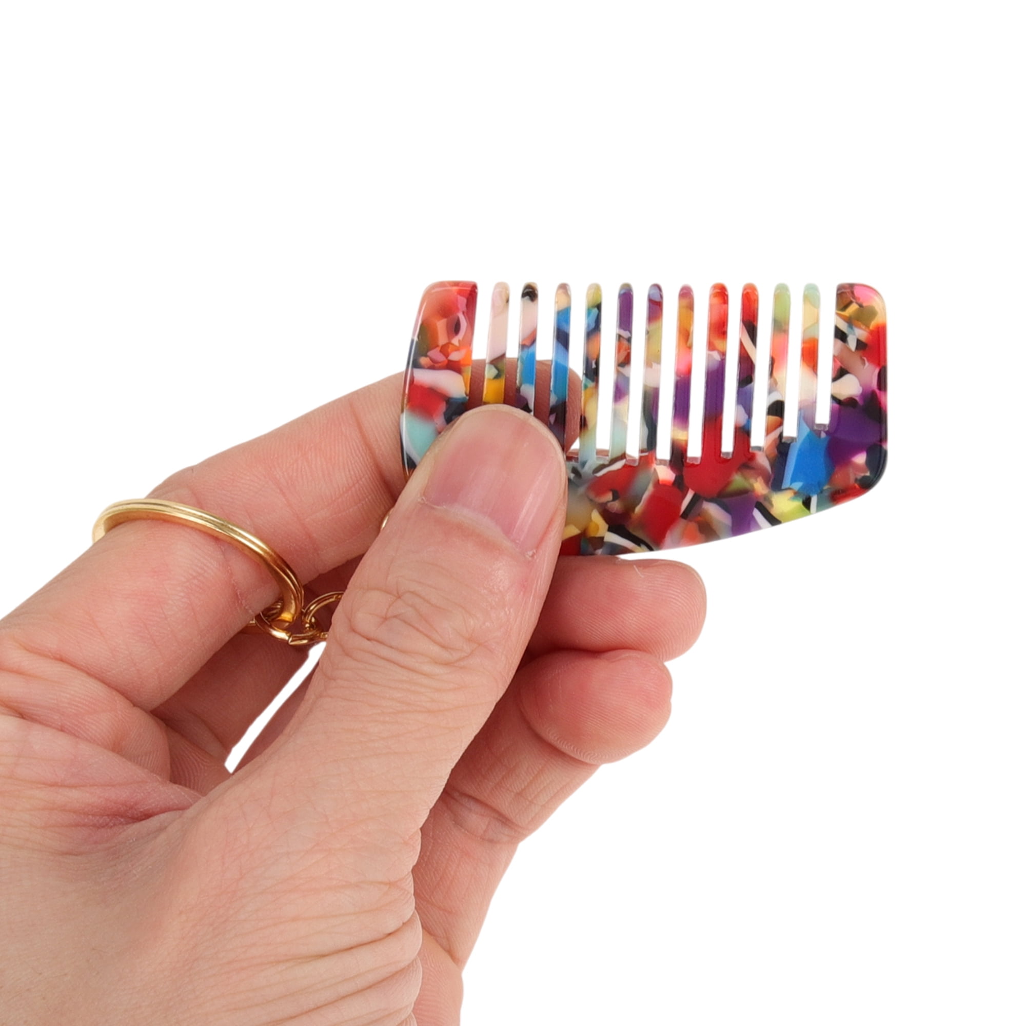 Unique Bargains 1 Pc Portable Mini Keychain Hair Comb for Making hair Smooth Assorted