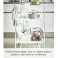 thumbnail image 5 of Yamazaki Home Rolling Utility Cart, White, Steel, Wheels, 5 of 7