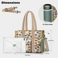 thumbnail image 5 of Teacher Tote Bag,Beige Baseball Gear Pattern Teacher Utility Tote Bag,Large Work Tote Bags for Women with Multiple Pockets,Top Zipper Closure,13.8x10.6x6.7 Inch, 5 of 5
