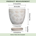 thumbnail image 6 of stillaflora 8-Inch White Ceramic Planter with Embossed Pattern & Saucer | Rustic Indoor Outdoor Pot for Houseplants & Decor, 6 of 8
