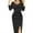 a4-black wedding guest dresses for women, variant on Womens Fall Wedding Guest Dresses Semi Formal V Neck Long Dresses Plus Size Formal Dresses Bodycon Wrap Dress Cute Side Slit Party Gown