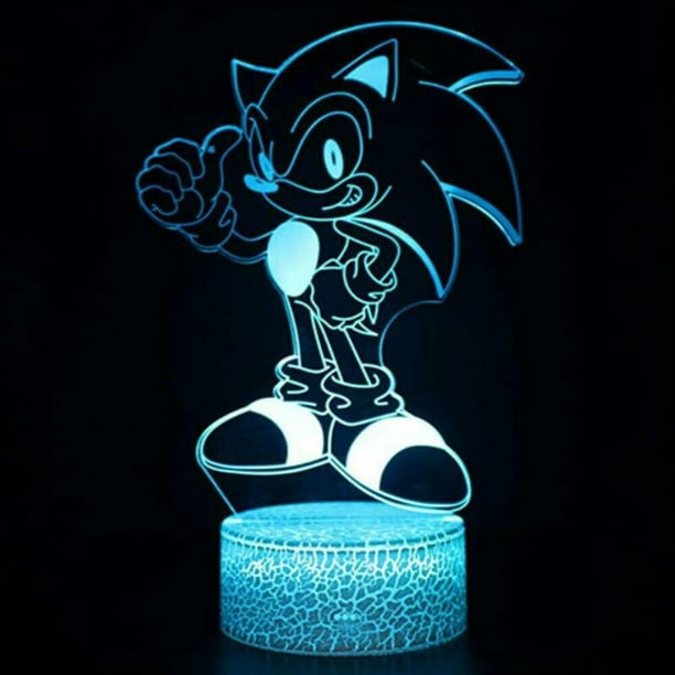 Veilleuse 3D Sonic The Hedgehog - Changer la lampe de décoration Décoration  de chambre d'enfants, éclairage créatif pour les enfants 