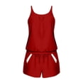 thumbnail image 6 of Horkkom Two Piece Swimsuit for Women Summer Beach Bathing Suit Solid Color Slim Tankini Swimsuits with Shorts, Camisole Topss S, 6 of 10