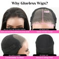 thumbnail image 6 of ISEE HAIR HD Lace Front Wig Wear & Go Glueless Lace Wig Brazilian Straight Lace Wigs For Women No Glue 4x6 Lace Pre Cut Wig Human Hair Wigs Transparent Lace Closure Wigs 180% Density 22 Inch, 6 of 9