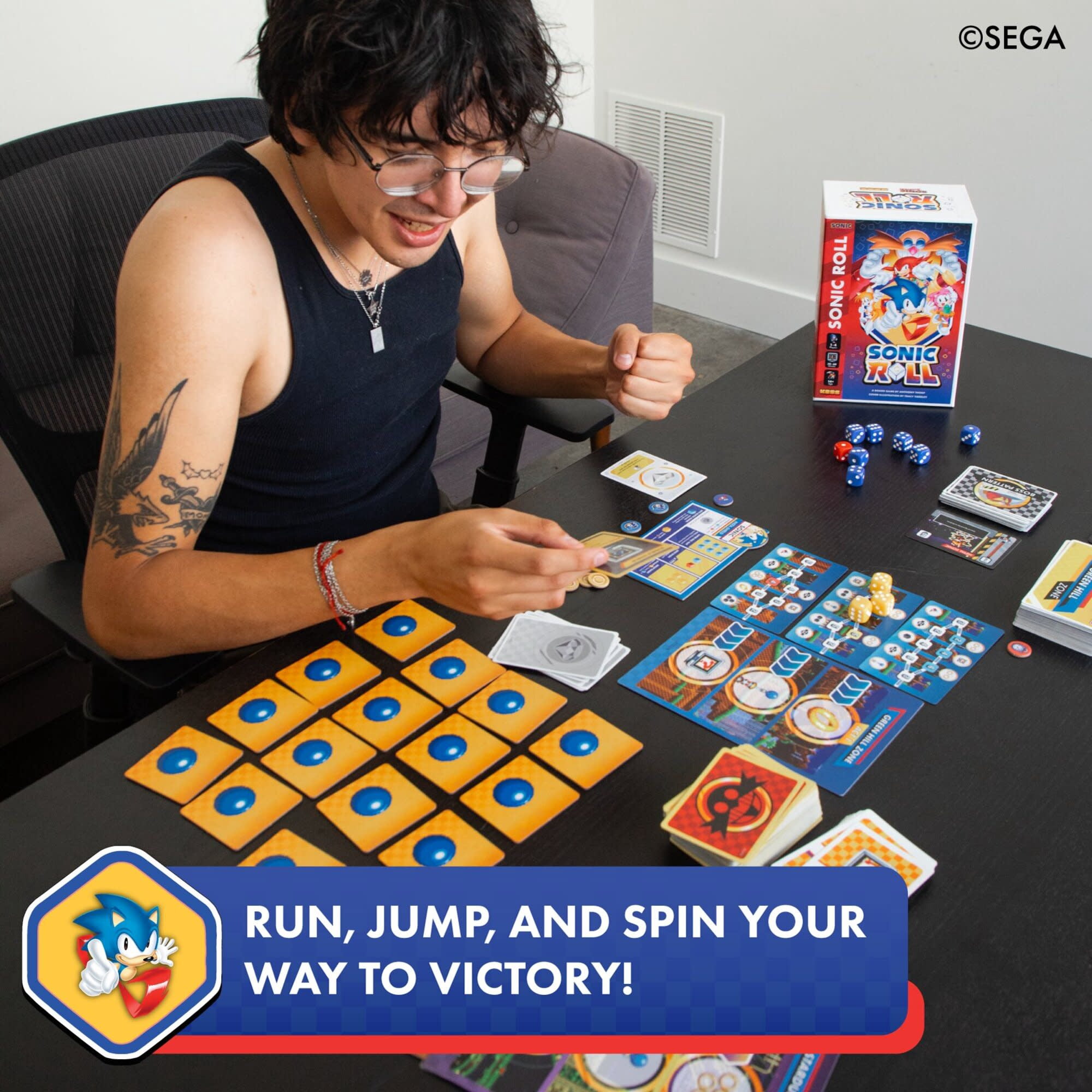 KESS: Sonic Roll - Board Game, Roll Through 4 Classic Zones, Thrilling Tabletop Adventure, Fight Bosses & Save The World, Co-Op, Ages 14+, 1-4 Player