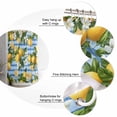 thumbnail image 5 of Shower Curtain, Summer Lemon Flower Leaf Watercolor Waterproof Shower Curtain Set with Hooks for Bathroom Showers,Stalls and Bathtubs,72x72In Blue Gradient Stripe, 5 of 9