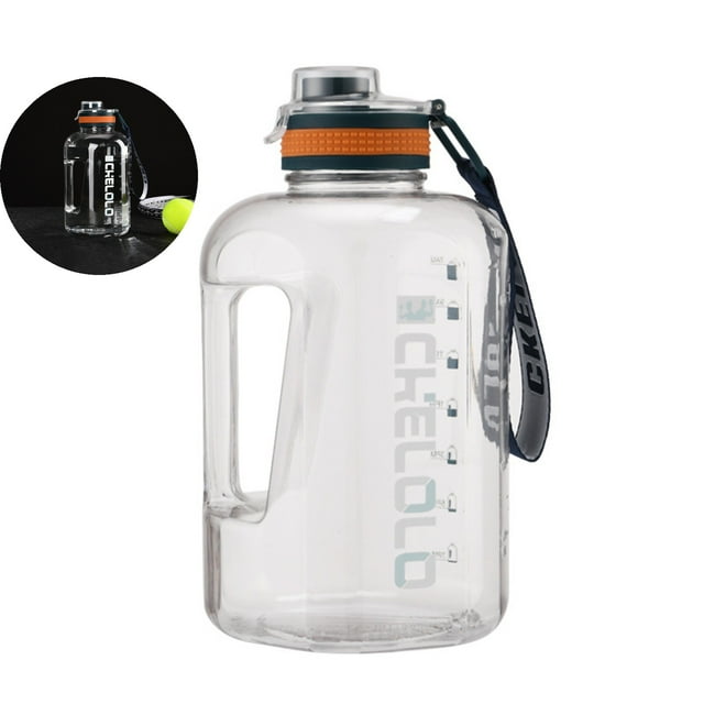 Dvruxg Pichet d'Eau avec Couvercle à Rabat et Sangle de Poignée, Bouteille d'Eau Étanche Réutilisable Grande Capacité à Grand Goulot pour Sports de Plein Air, Mise en Forme, Gym, Randonnée