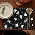 thumbnail image 4 of Halloween Ghost Bat Star Pattern Summer Placemats Table Placemats Set Of 6-Linen Kitchen Washable Placemats Table Mats 11.8"x17.7" Non-Slip Heat Resistant, 4 of 5