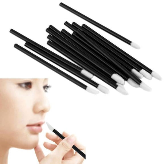 Disposable Lip Brushes, Black, 100 Pieces - 100 Disposable Lip Brushes, Brush GLōss 100Pcs Makeup Up Make Applicator Disposable Lipstick Lip Brush, Easter, St. Patrick'S Day, Weddi Makeup Organizers