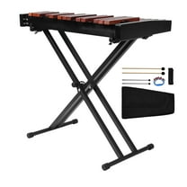 KFFKFF 32-Note Glockenspiel Xylophone with Adjustable Stand, Wooden Percussion Instrument Kit, Includes 4 Mallets and Carrying Bag, Suitable for Beginners, Adults, and Kids