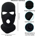 thumbnail image 5 of Zukuco 3 Hole Knitted Full Face Ski Mask Winter Face Cover for Outdoor Sports, 5 of 6