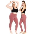 thumbnail image 2 of Stretch Is Comfort Women's Cotton Full Length Leggings Dark Mauve Medium, 2 of 6