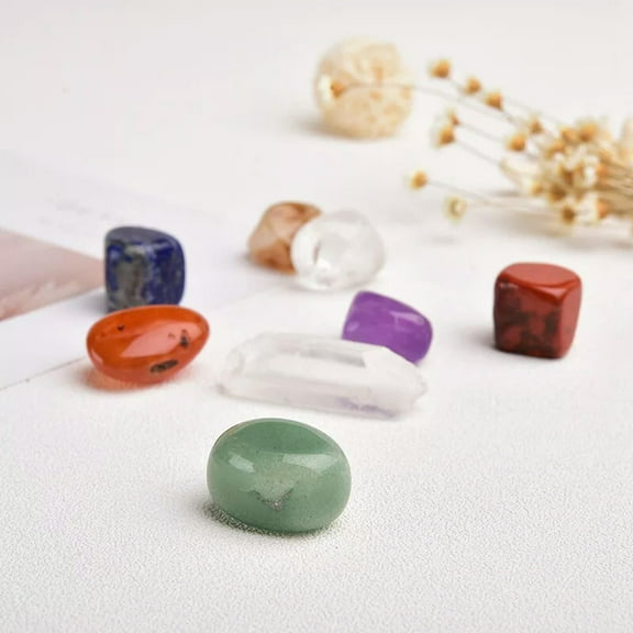 K-KED 5Sets Natural 7 Chakra Quartz Crystal Healing Balance Crushed Stone Decor Gift
