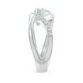 thumbnail image 3 of ANGARA Natural Criss Cross Pear Shaped Aquamarine Ring with Diamond Accents in 14K White Gold for Women (Size-8x6mm) | March Birthstone, Anniversary, Jewelry Gift for Women | Natural Aquamarine Ring, 3 of 9