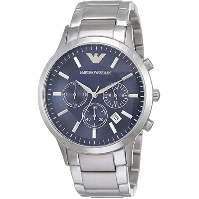 Reloj de Vestir Renato Emporio Armani AR2448 para Hombre 43mm Movimiento de Cuarzo Acero Inoxidable Resistente al Agua Crono Azul Emporio Armani AR2448