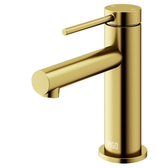 VIGO Jewel 6 in. Single-Hole Single Handle Bathroom Faucet in Matte Brushed Gold-VG01055MG