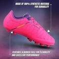 thumbnail image 2 of Vizari USA Catalina Firm Ground Soccer Cleats for Kids – Comfortable, Durable, and Traction-Ready Shoes for Boys and Girls - Pink/Purple, 3, 2 of 5