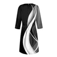 thumbnail image 5 of Dorkasm Vintage Midi Dresses for Women Modest 3/4 Sleeve Crew Neck Wrap Dress A Line Pleated Wedding Guest Dress with Pockets White S, 5 of 6