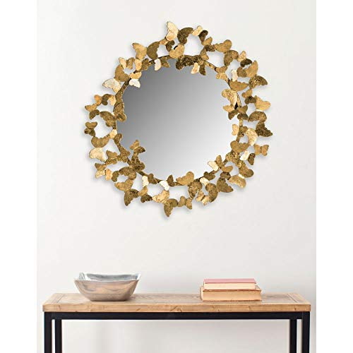 SAFAVIEH Ruthie Butterfly Round Mirror, Gold
