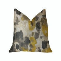 Plutus Pretty Passion Yellow, Beige and Gray Luxury Throw Pillow - Double sided 22" x 22"